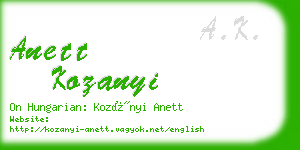 anett kozanyi business card
